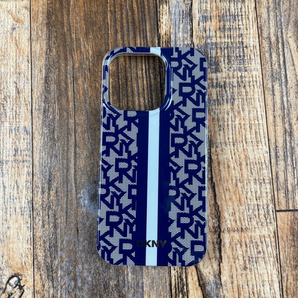 DKNY Logo Pattern iPhone 15 Pro Phone Case-Drop Protection-Easy Snap On-MagSafe